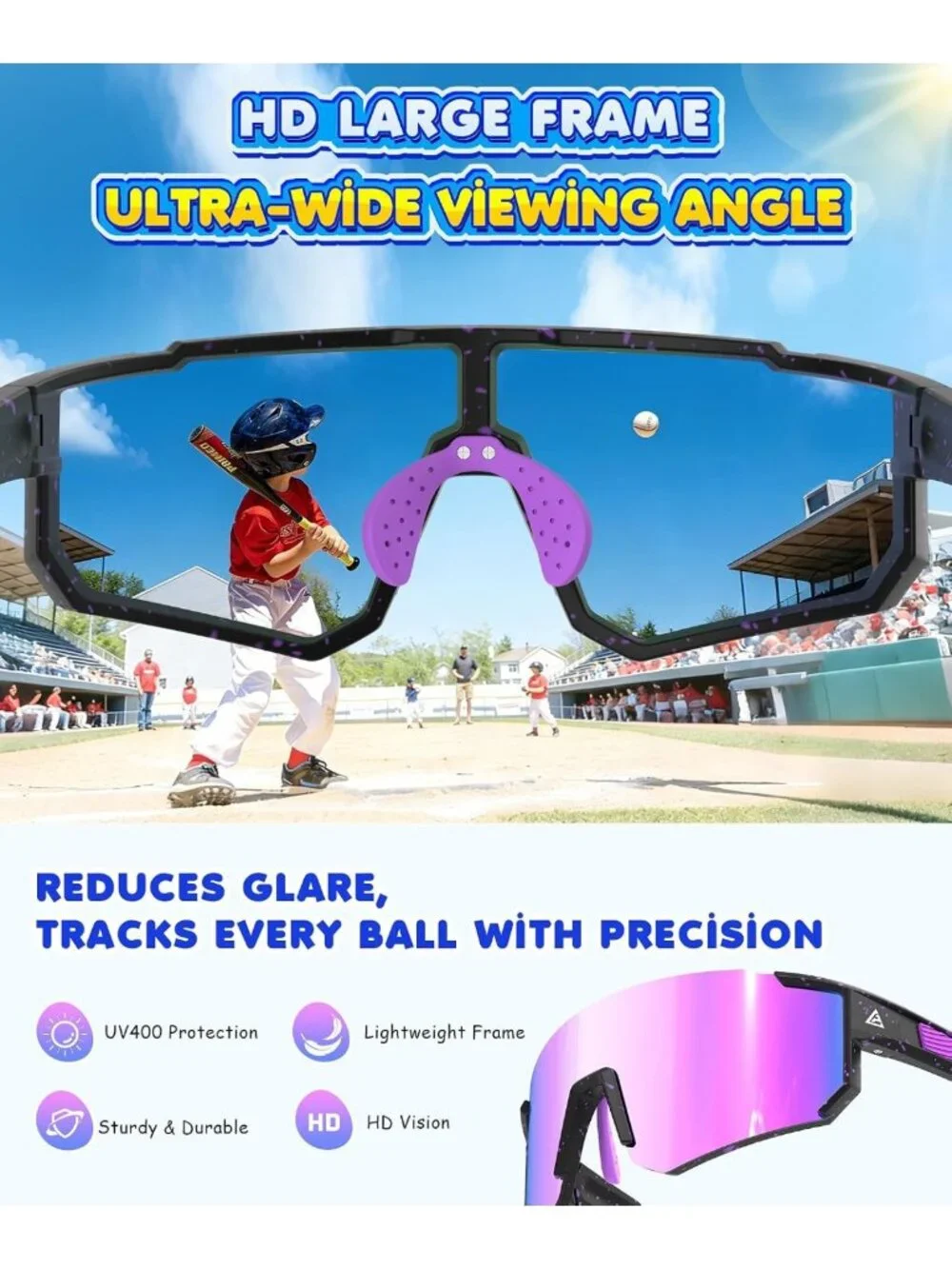 Stylish Kids' Sunglasses for Boys & Girls - UV400 Protection, Sporty Design, Age